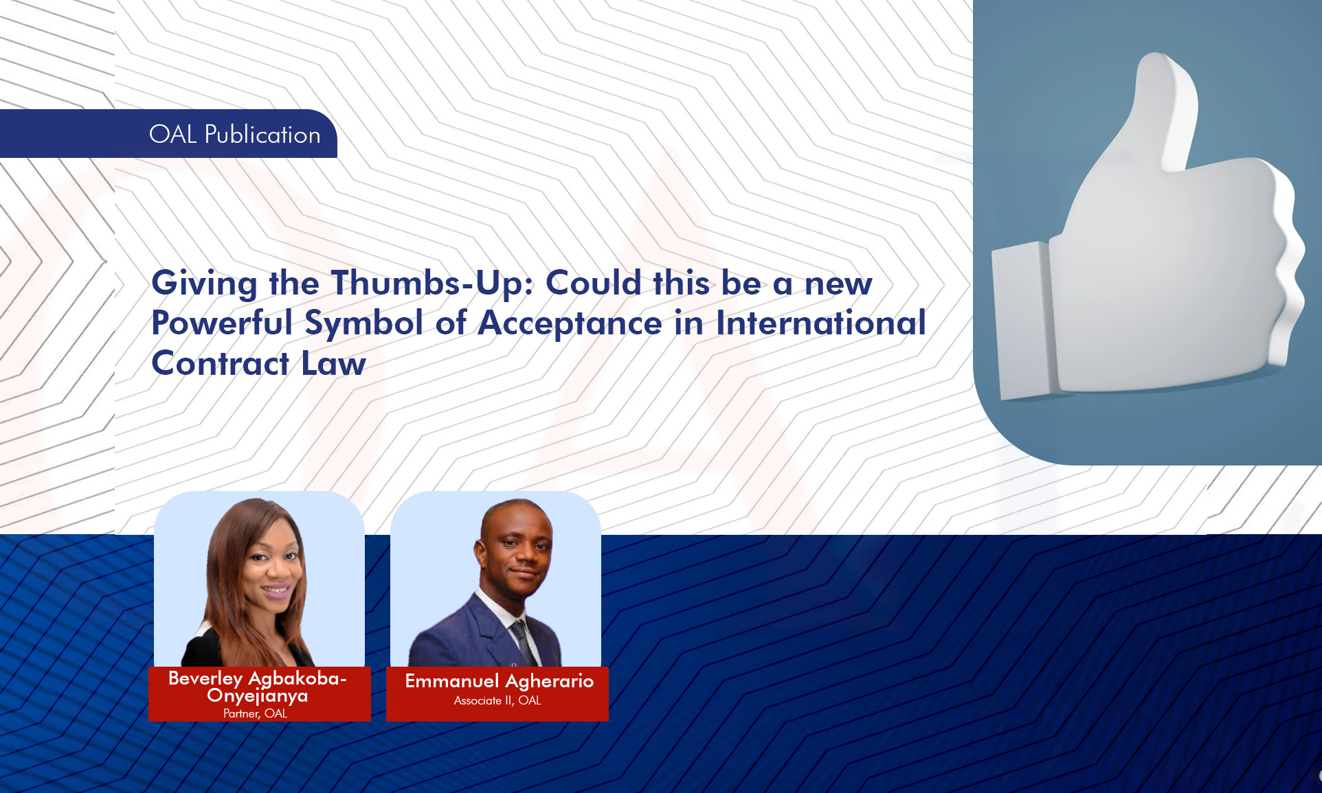 Giving the Thumbs-Up: Could this be a new Powerful Symbol of Acceptance in International Contract Law