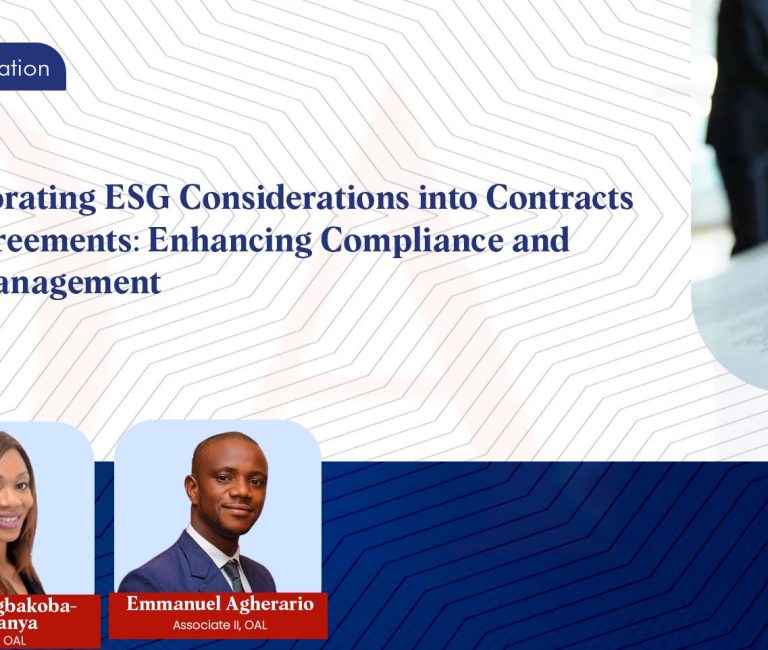 Incorporating ESG Considerations into Contracts and Agreements: Enhancing Compliance and Risk Management